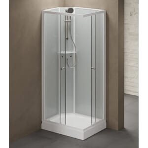 Otra kabinett 90x90cm firk.med hvite bakv.og klart glass