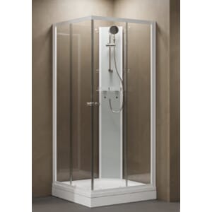 Otra kabinett 90x90cm firkantet med klart glass