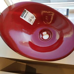 Toppmontert servant rød med click ventil