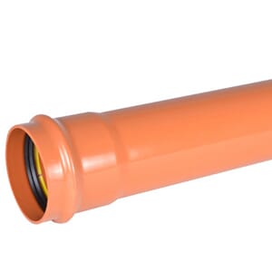 125X6000 PVC GRUNNAVL RØR RØDBR M/M SN8