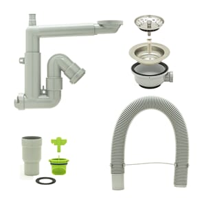 Smartloc kjøkkenvannlås universal enkel m/flex.avløp