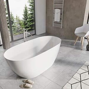 Arden frittstående badekar 1600x740mm, mat hvit