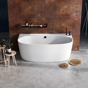 Arden Back-To-Wall badekar 1580x860mm, mat hvit