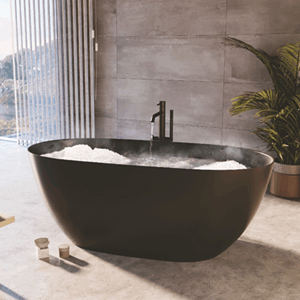 Arden frittstående badekar 1600x740mm, mat svart