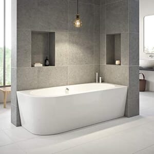 Lago hjørne høyre badekar 1800x800mm ink