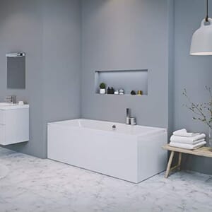 Quantum badekar 1600x700mm med Carronite