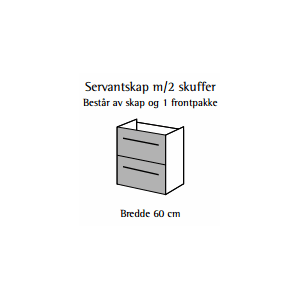 2 skuffer - Variant - 35cm dybde skrog slim