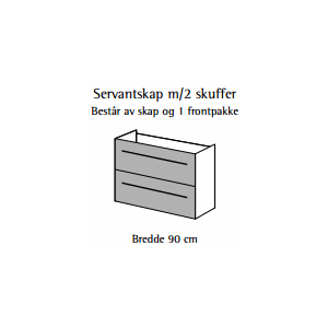 2 skuffer -Variant - 45cm dybde skrog