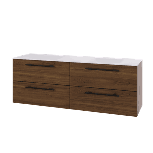 INGRID MØRK EIK US 160 DBL 4 SKUFF  (2*80CM 2 SKUFF)