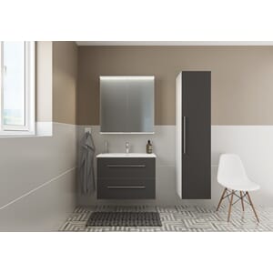 Hilde 80cm møbel med høyskap og speilskap antrasitt