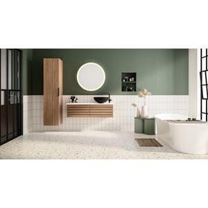 Selma baderomsmøbel 120cm m/høyskap, benkeplate og servant