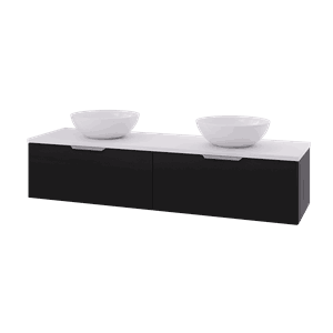 SELMA SVART EIK GLATT  SERVANTSKAP 160 CM M/ 1 SKUFF DOBBEL