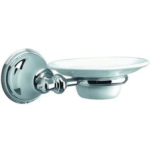 Tradition såpeskål, krom/hvit