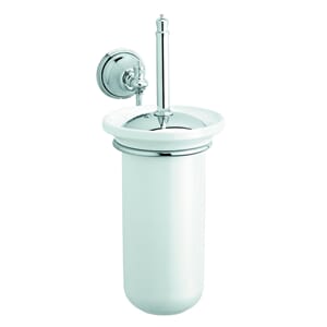 Tradition toalettbørste, krom/hvit