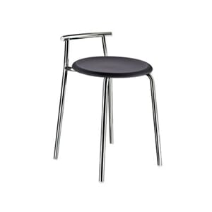 OUTLINE - Baderomskrakk i polert rustfritt stål, sort sete