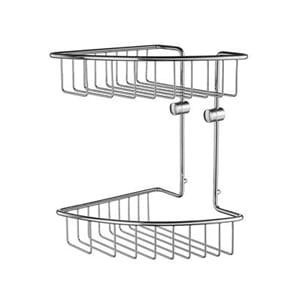 HOUSE - Dobbel dusjkurv for hjørne i polert krom