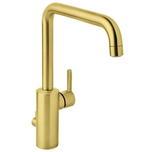 Silhouet kjøkkenkran med avstengning, børstet messing