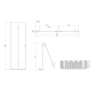 Dusjdør leddet LIAM 100 H