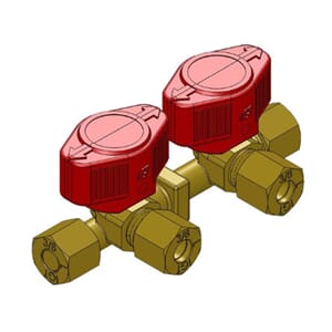 Stengeventil 2 uttak 3/8''