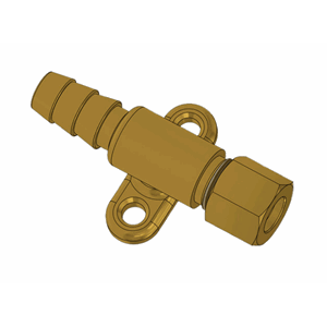 Overgang Sl-rør 3/8 m/veggfeste m/støttehylse