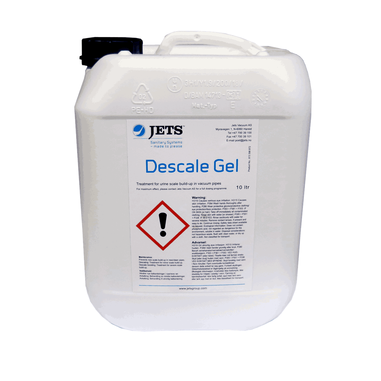JETS DESCALE GEL 5 LITER - BAD OG HYTTE