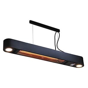 Terrassevarmer takhengt, elektrisk, sort