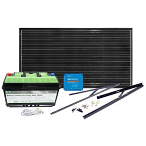 Solcelleanlegg 12V, 185 watt, litium heat 100At