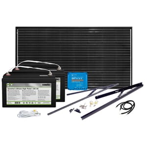 Solcelleanlegg 12V, 185 watt, litium 2x100At