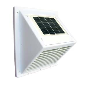 Ventilator soldrevet Minivent med integrert solpanel - hvit