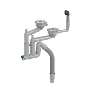 BF Smartloc kjøkkenvannlås universal dobbel m/flex.avløp