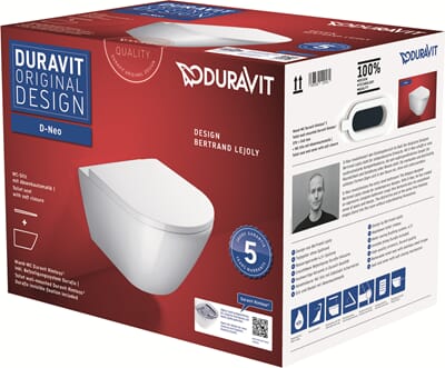 6189416 Produktbilde - Duravit Norge - VA_VVS 6189416 - D-Neo Veggmontert Duravit Rimless sett uten skyllekant inkl Softclose sete.jpg