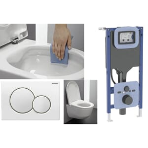 Geberit Sawa inneb.sisterne med hvit tr.plate og Laufen skål