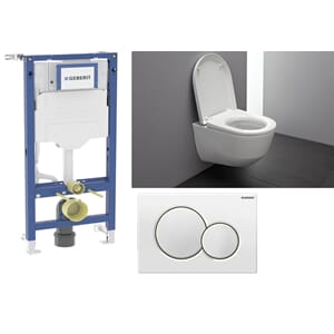 Geberit inneb.sisterne med hvit tr.plate og Laufen skål