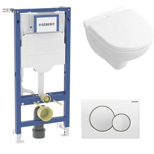 Geberit inneb.sisterne med hvit tr.plate og Onovo skål